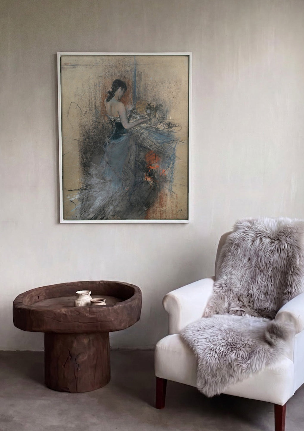 Quadro Decorativo Dama Elegante - Giovanni Boldini em ambiente decorado