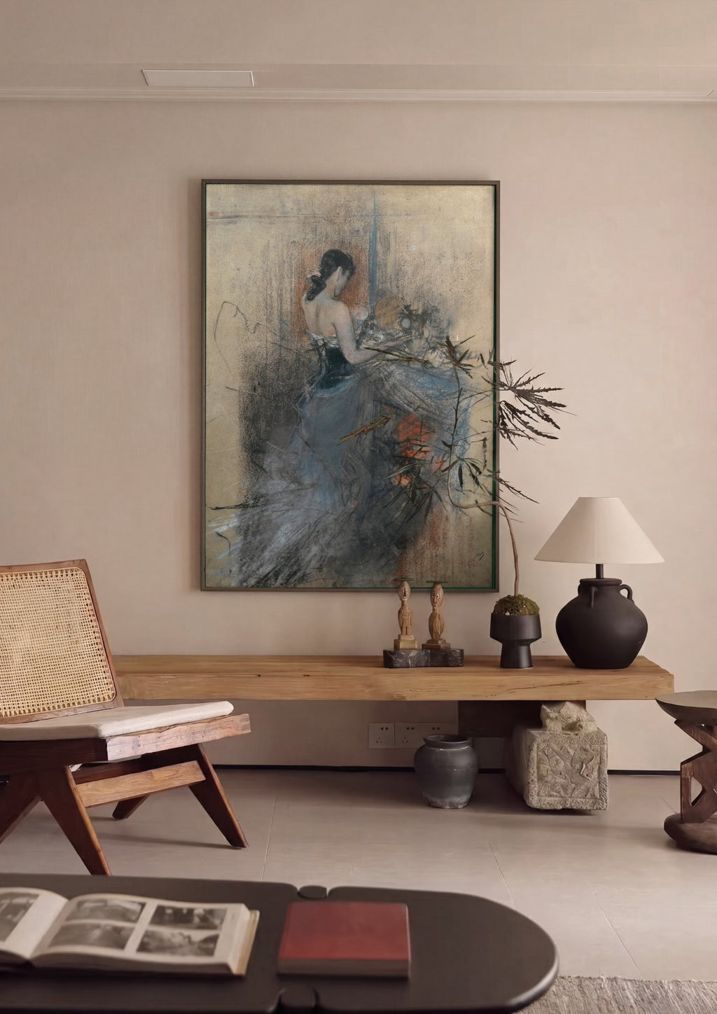 Quadro Decorativo Dama Elegante - Giovanni Boldini em ambiente decorado