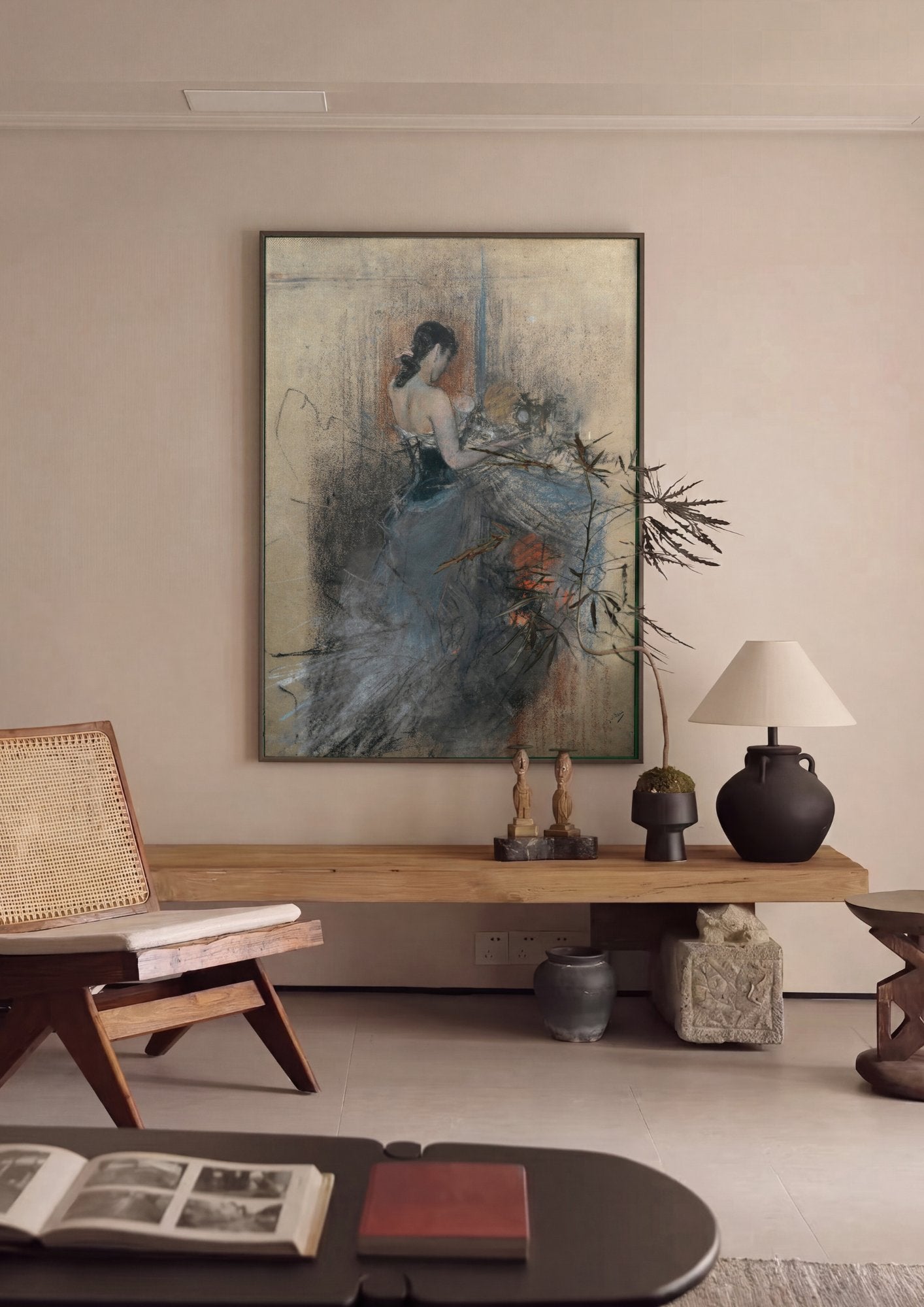 Quadro Decorativo Dama Elegante - Giovanni Boldini em ambiente decorado