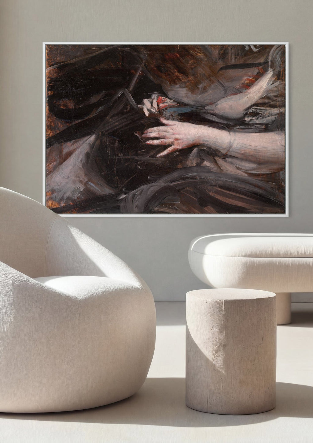 Quadro Decorativo Mão de Mulher - Giovanni Boldini em ambiente decorado