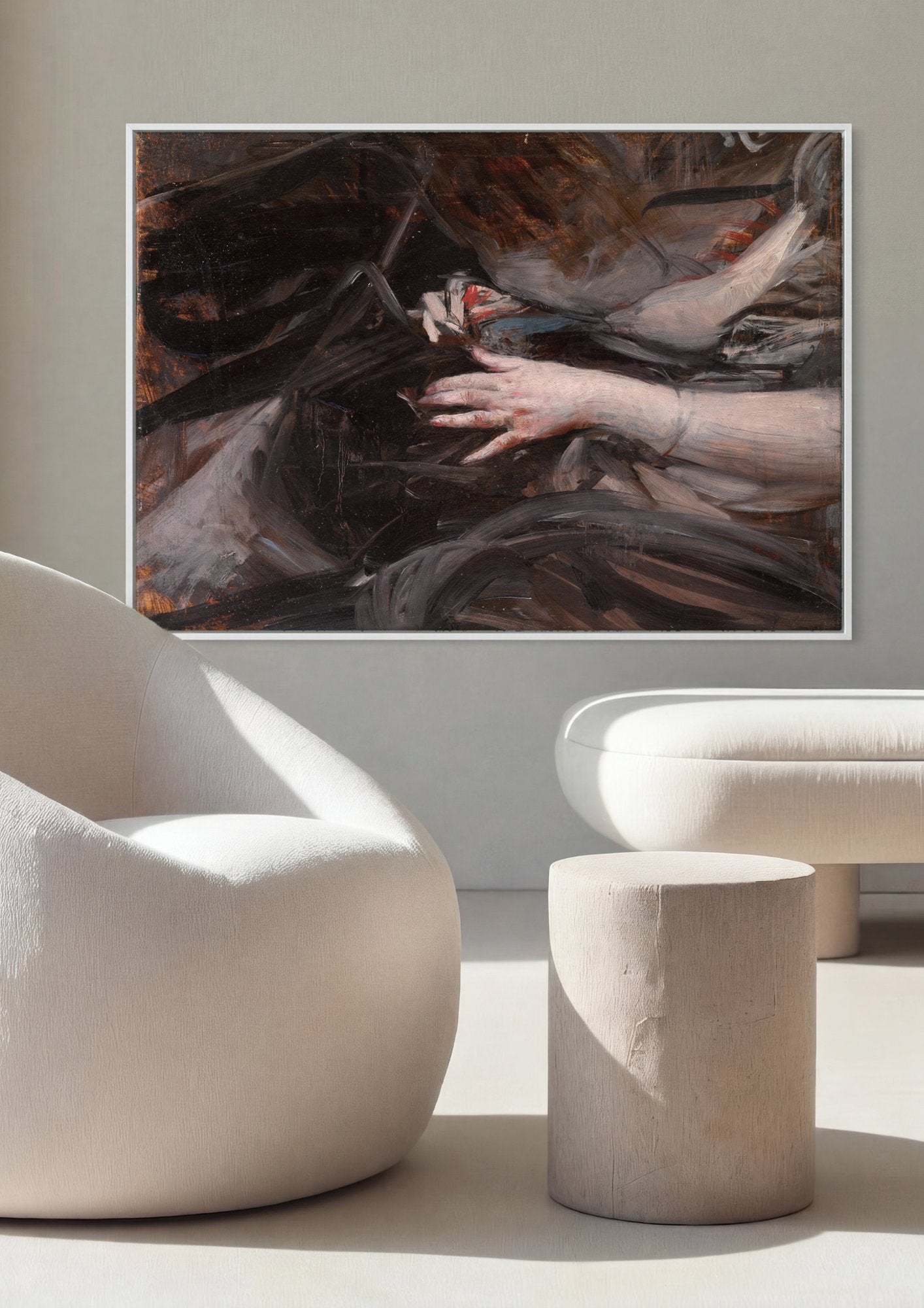 Quadro Decorativo Mão de Mulher - Giovanni Boldini em ambiente decorado