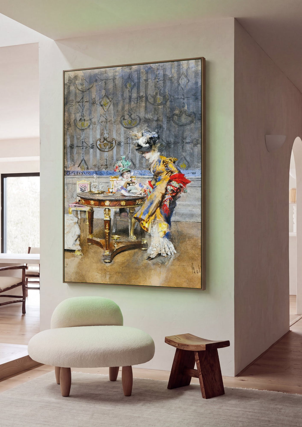 Quadro Decorativo Cena de Salon - Giovanni Boldini em ambiente decorado