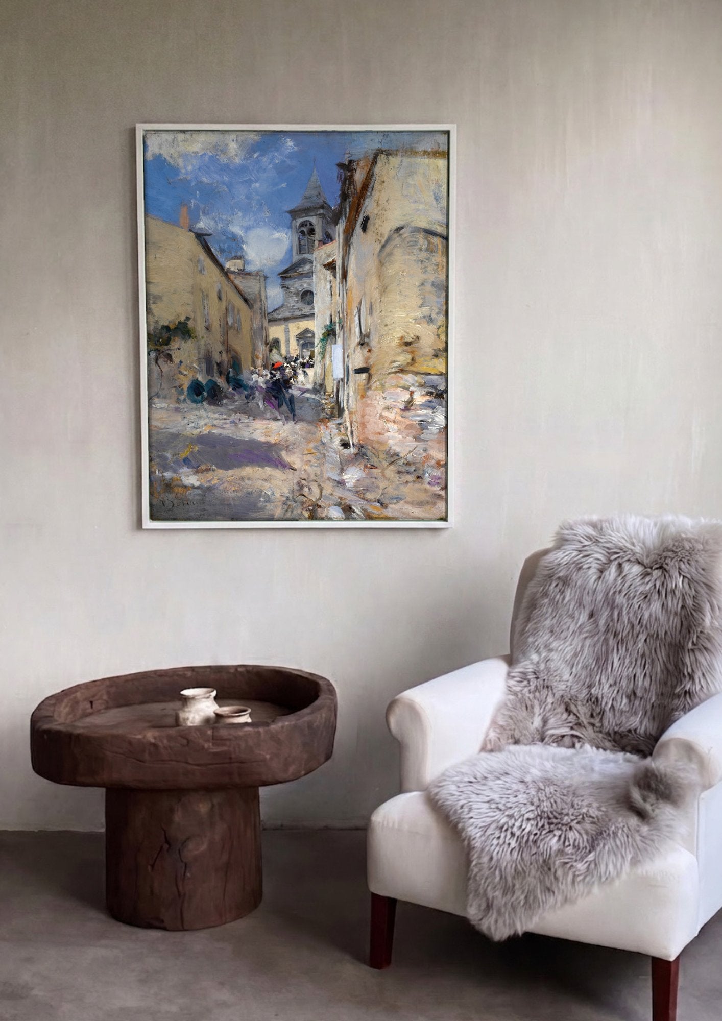 Quadro Decorativo Rua na Itália - Giovanni Boldini em ambiente decorado