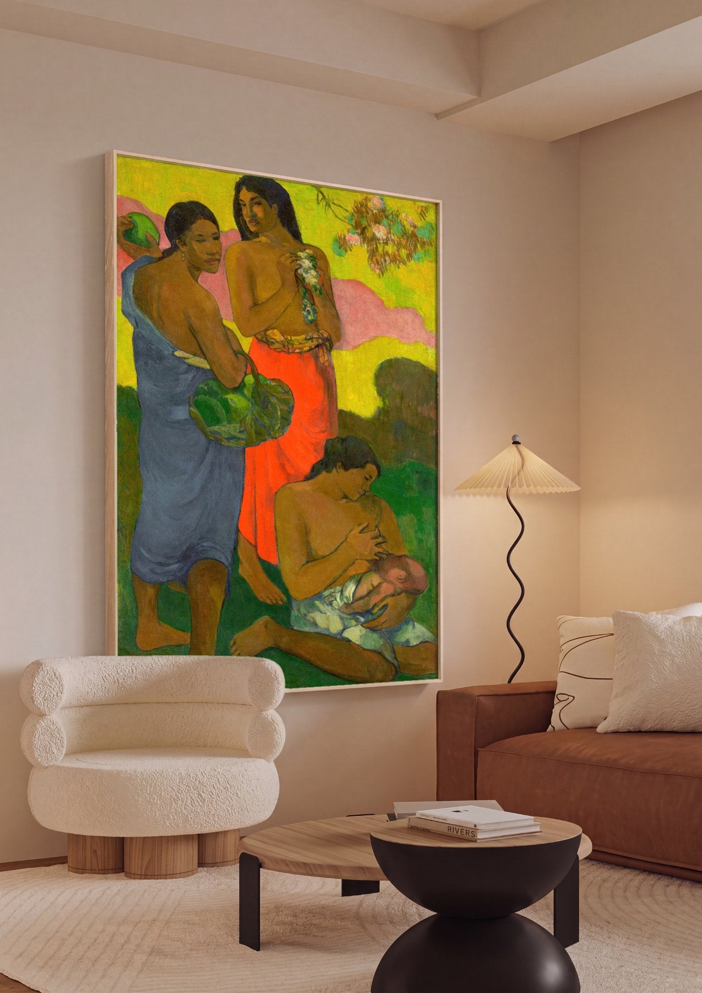 Quadro Decorativo A Oferenda (Arearea no Varua Ino) - Gauguin em ambiente decorado