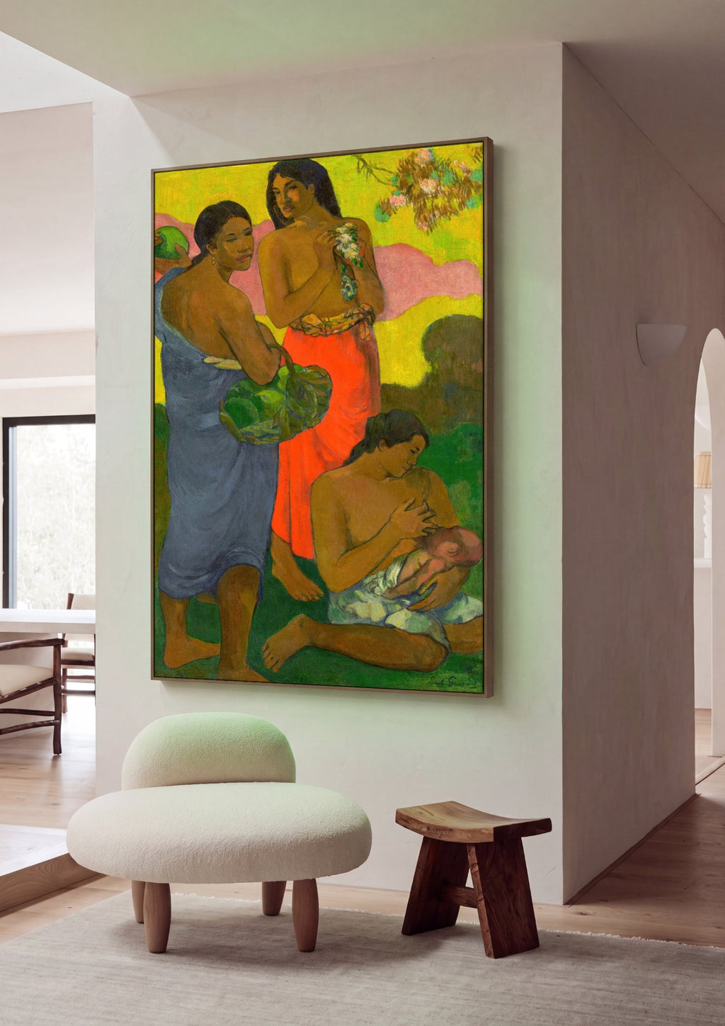Quadro Decorativo A Oferenda (Arearea no Varua Ino) - Gauguin em ambiente decorado