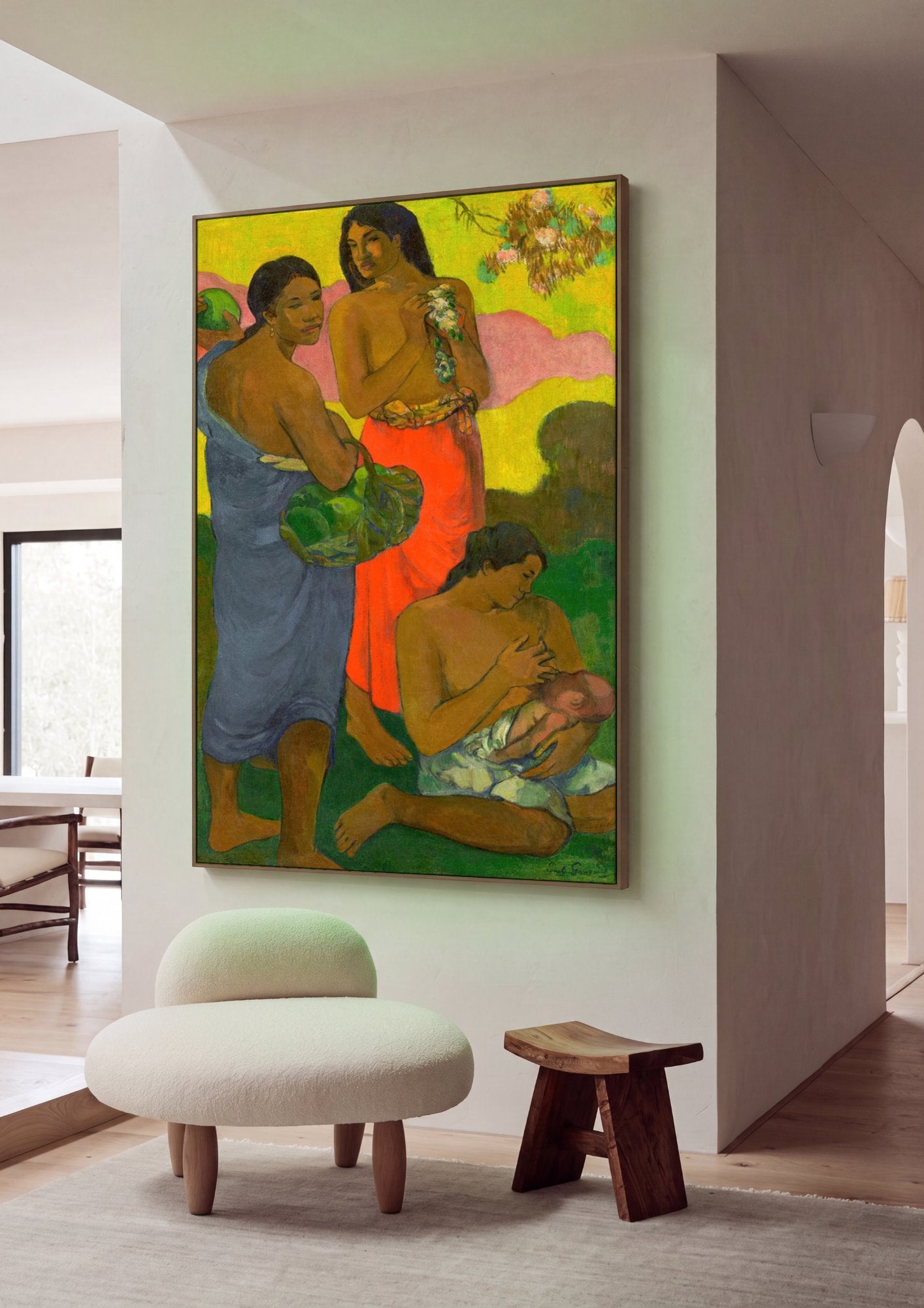 Quadro Decorativo A Oferenda (Arearea no Varua Ino) - Gauguin em ambiente decorado