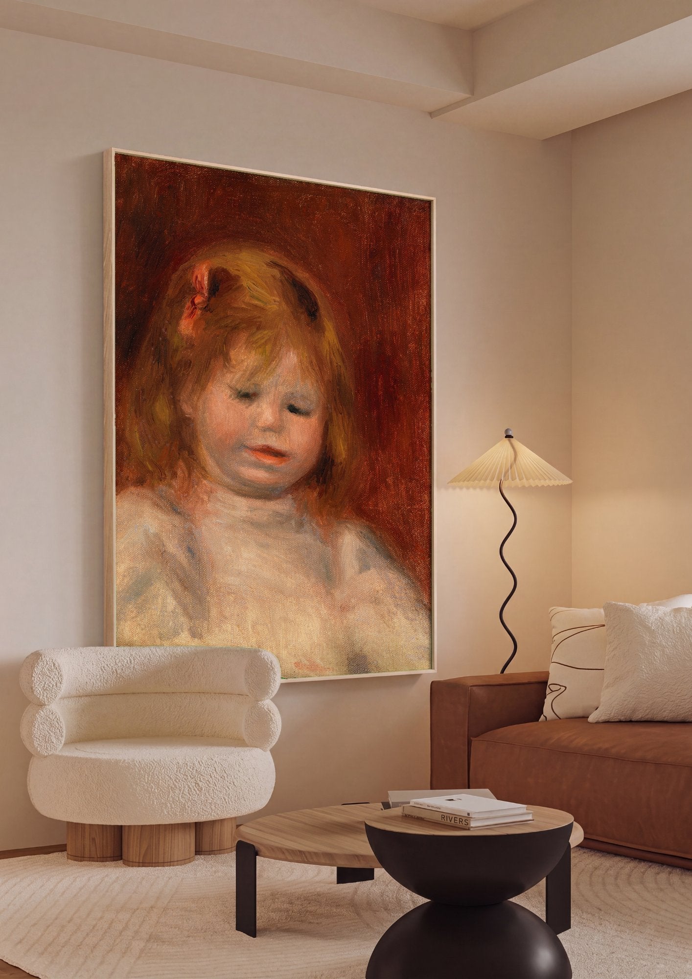 Quadro Decorativo Criança Ruiva de Renoir - Renoir em ambiente decorado