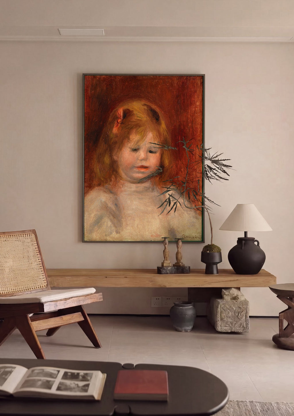 Quadro Decorativo Criança Ruiva de Renoir - Renoir em ambiente decorado
