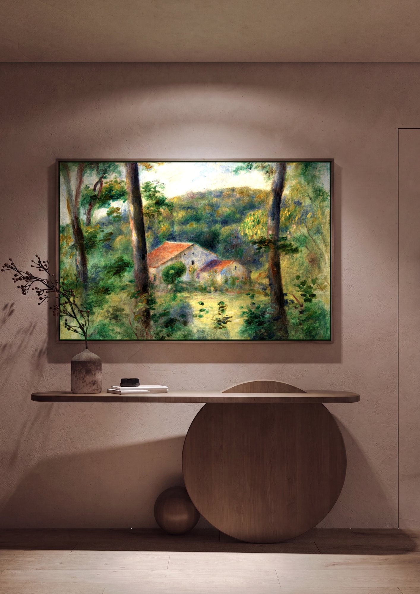 Quadro Decorativo Casa na Floresta - Renoir em ambiente decorado