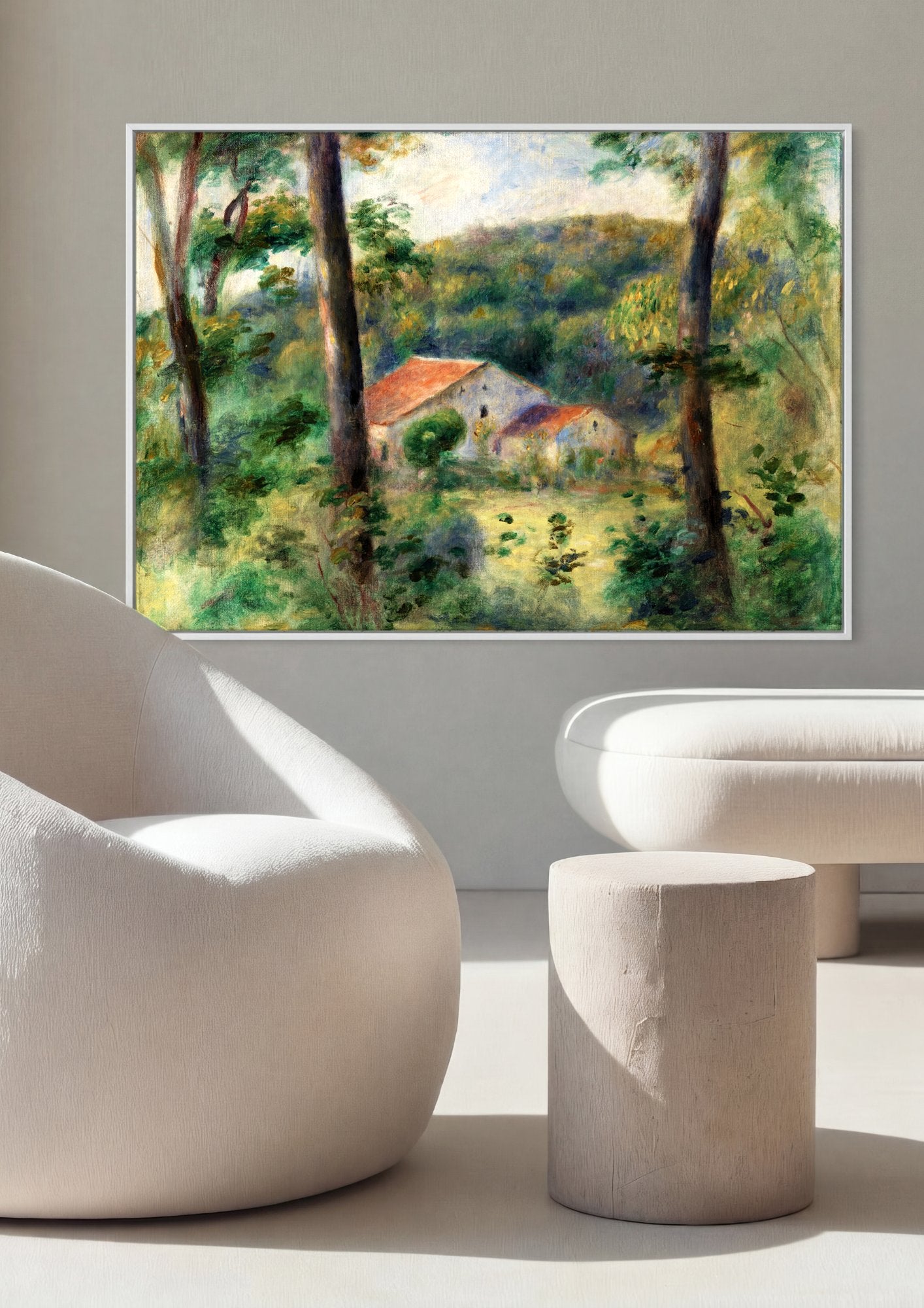 Quadro Decorativo Casa na Floresta - Renoir em ambiente decorado