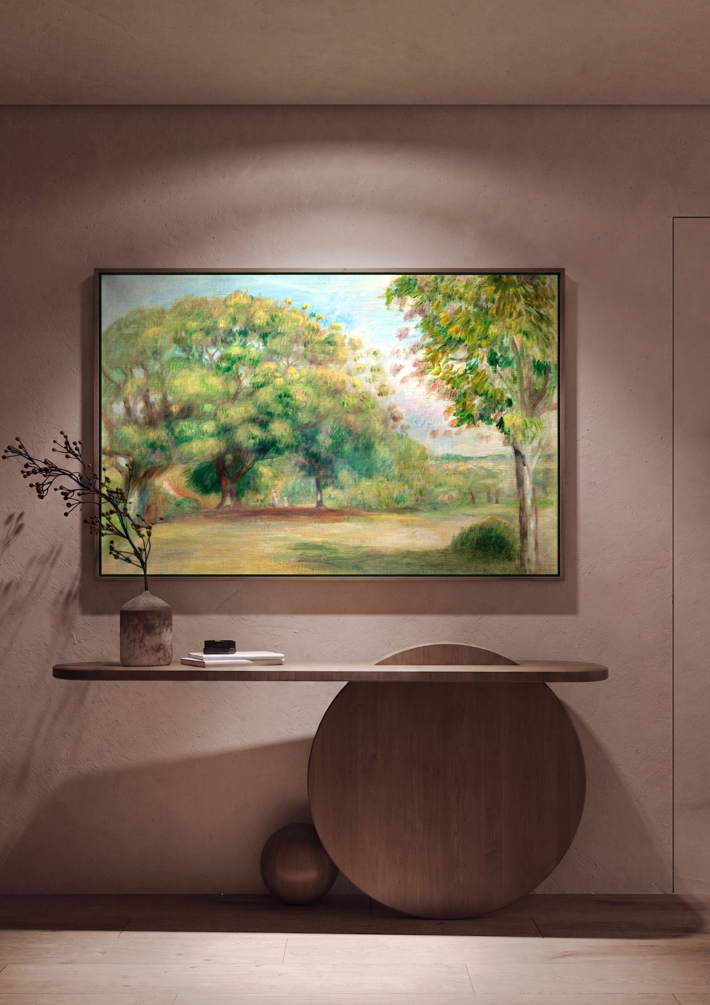 Quadro Decorativo Campo Arborizado - Renoir em ambiente decorado