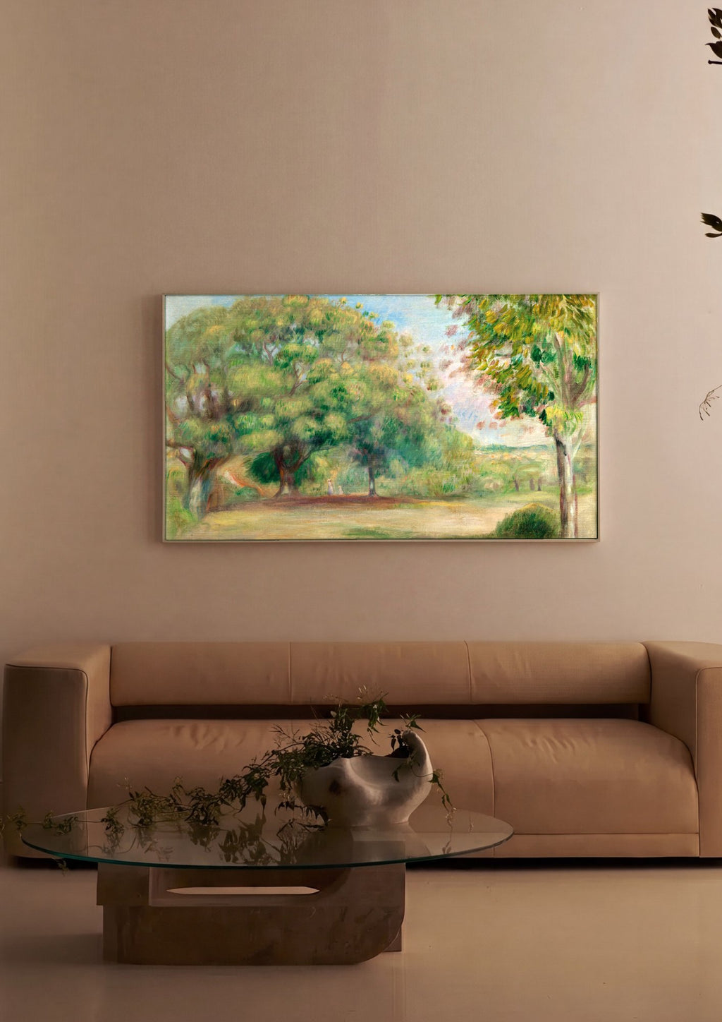 Quadro Decorativo Campo Arborizado - Renoir em ambiente decorado