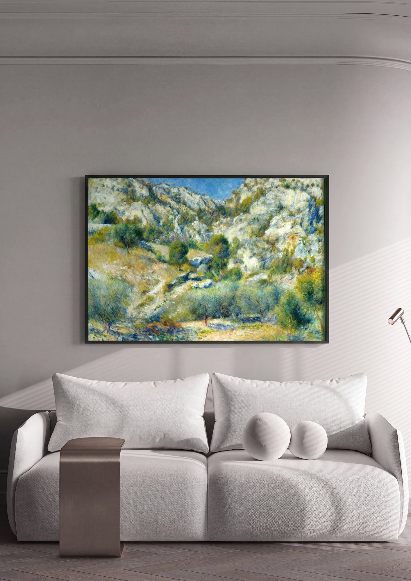 Quadro Decorativo Paisagem Rochosa - Renoir em ambiente decorado