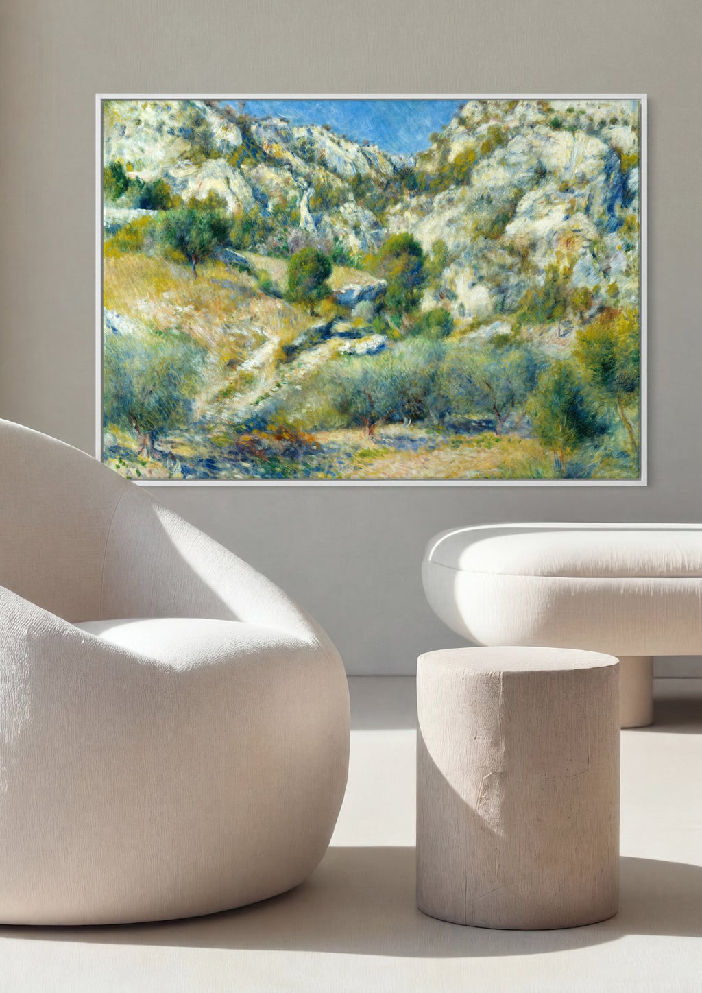 Quadro Decorativo Paisagem Rochosa - Renoir em ambiente decorado