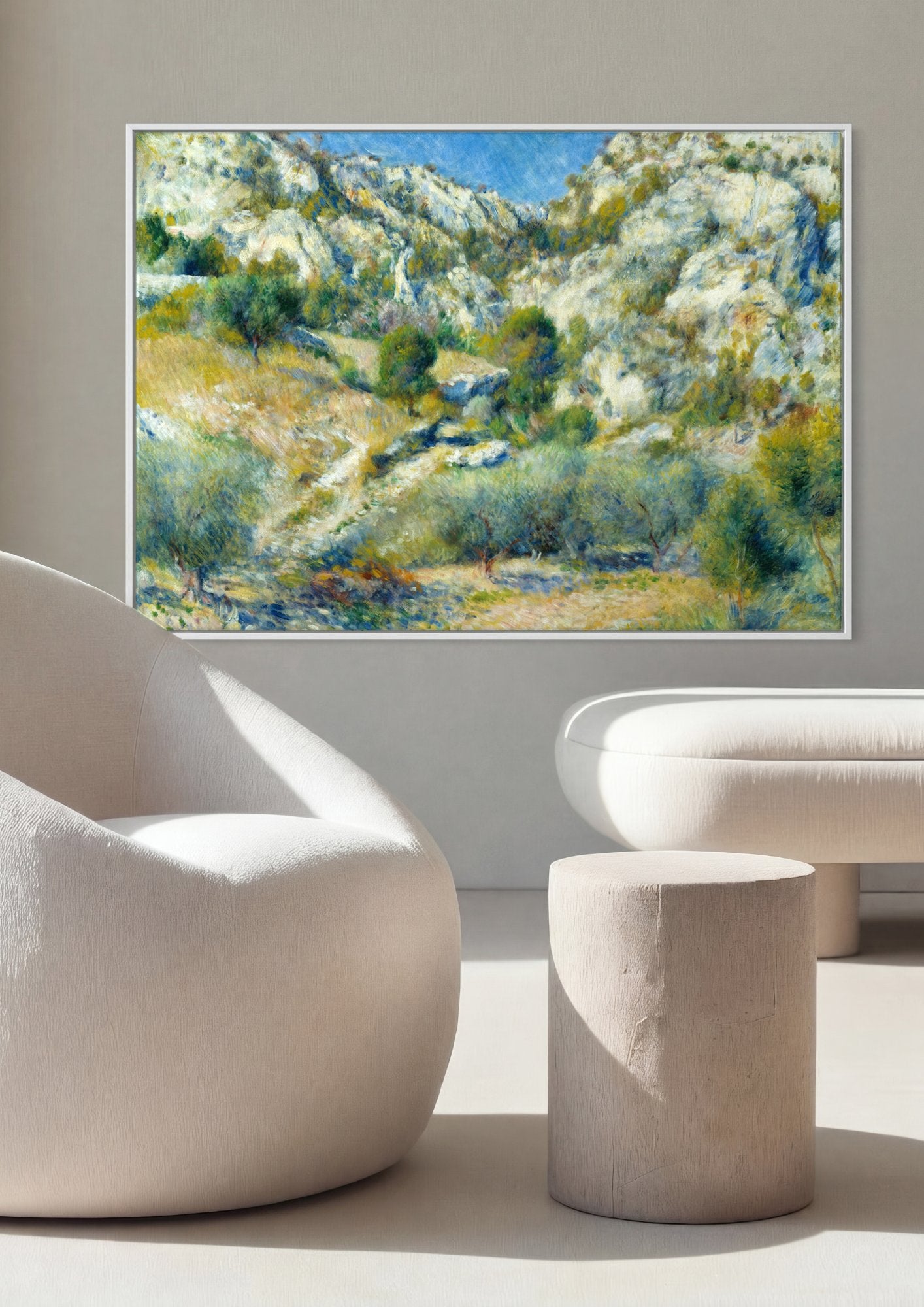 Quadro Decorativo Paisagem Rochosa - Renoir em ambiente decorado