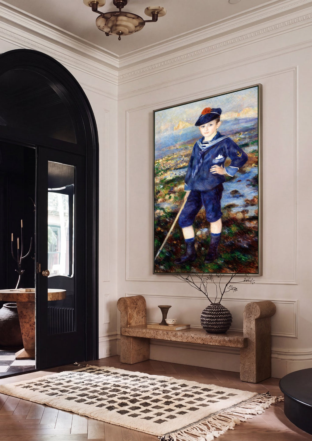 Quadro Decorativo Criança na Praia - Renoir em ambiente decorado