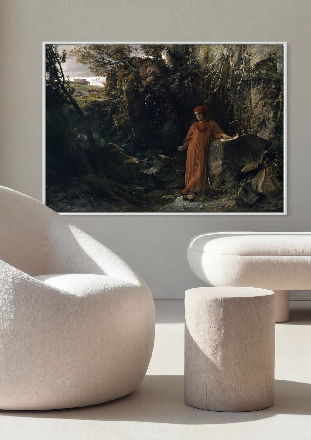 Quadro Decorativo Dante e Virgílio - Arnold Böcklin em ambiente decorado