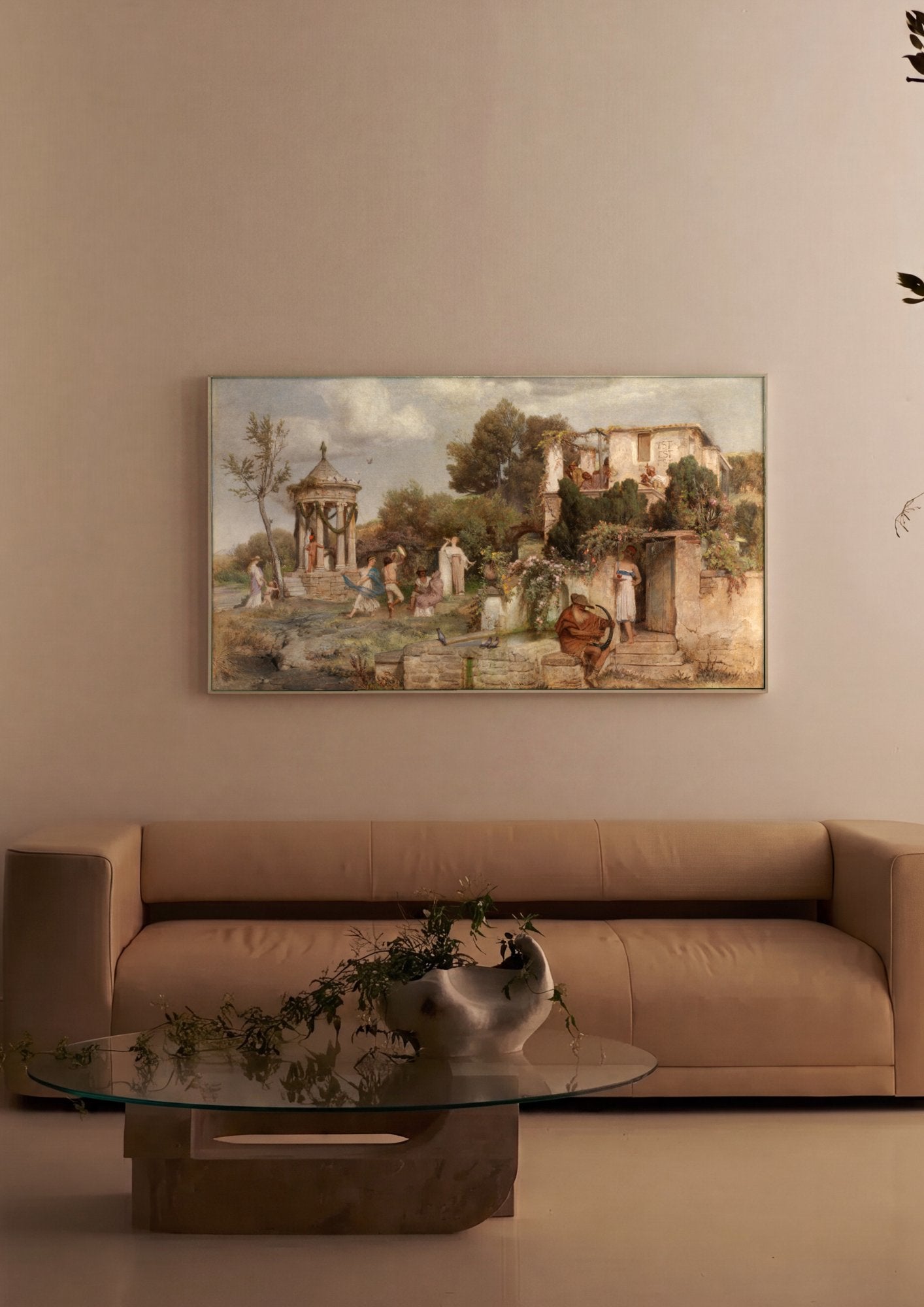 Quadro Decorativo A Festa de Flora - Arnold Böcklin em ambiente decorado