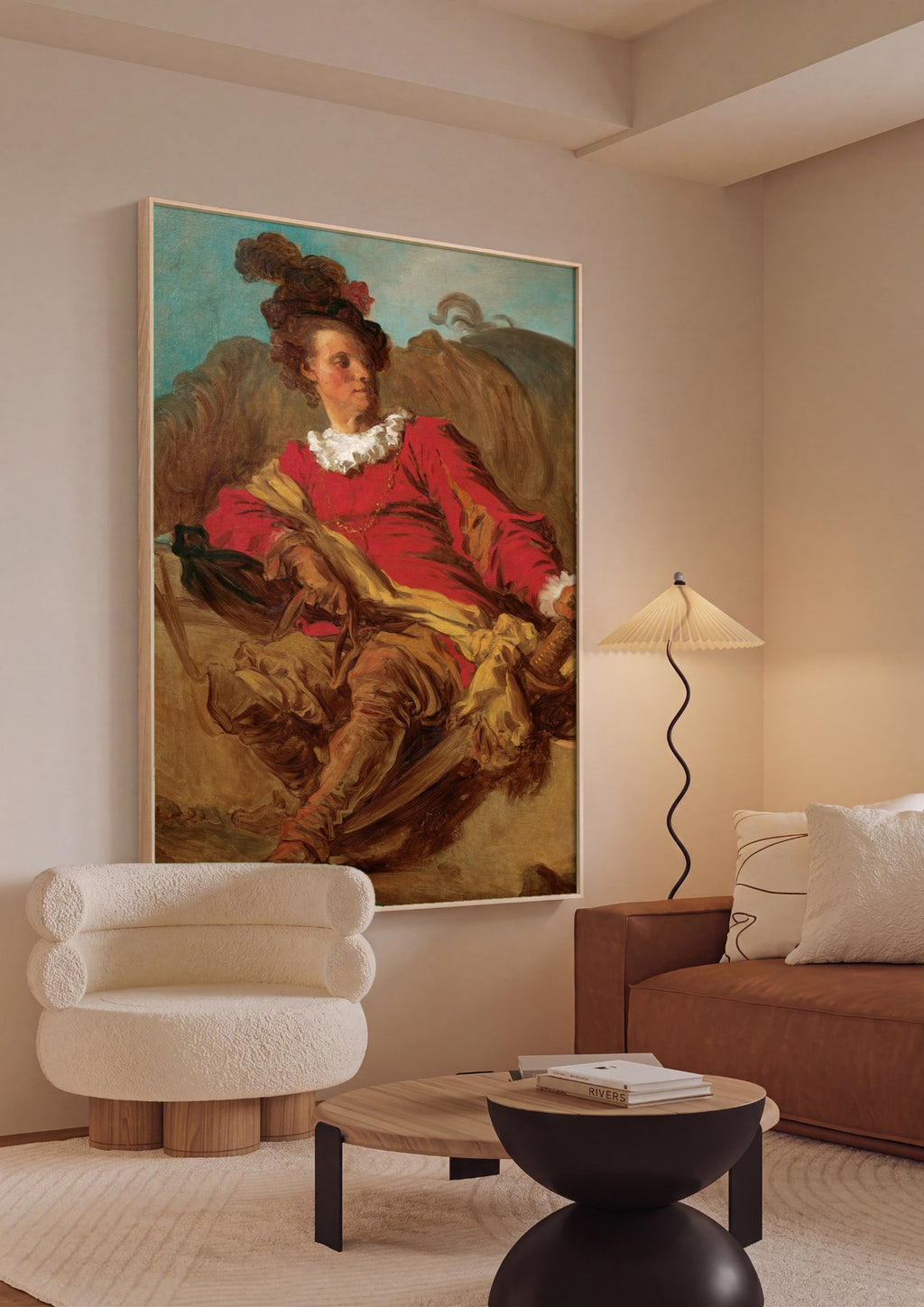 Quadro Decorativo O Retrato de Saint-Non - Fragonard em ambiente decorado