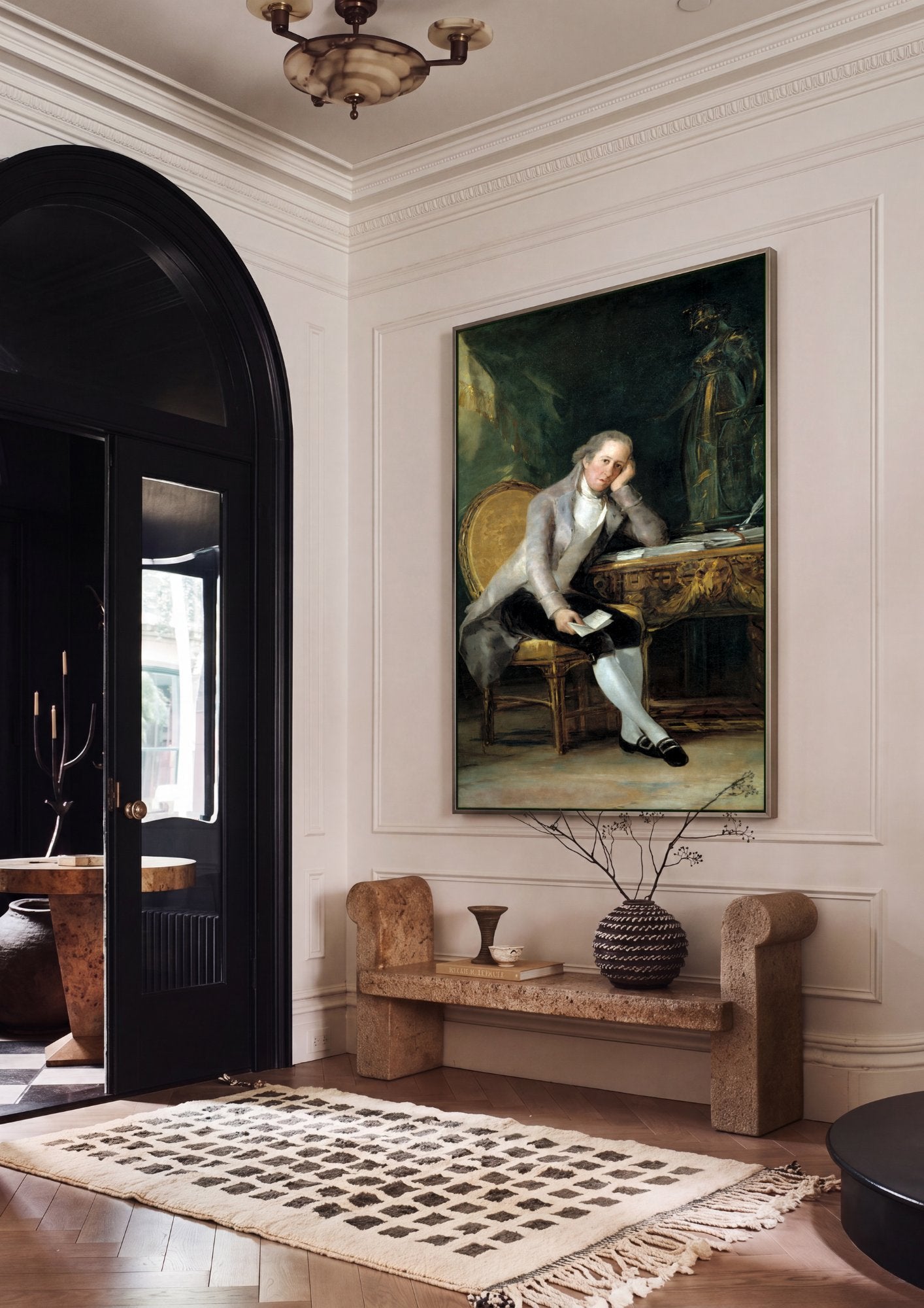 Quadro Decorativo Retrato de Jovellanos - Goya em ambiente decorado