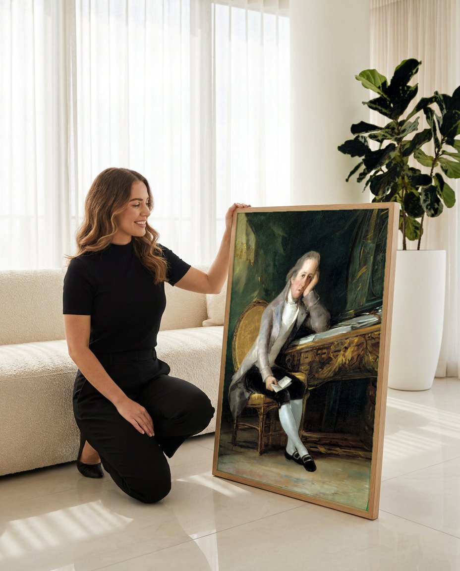Quadro Decorativo Retrato de Jovellanos - Goya com modelo em ambiente