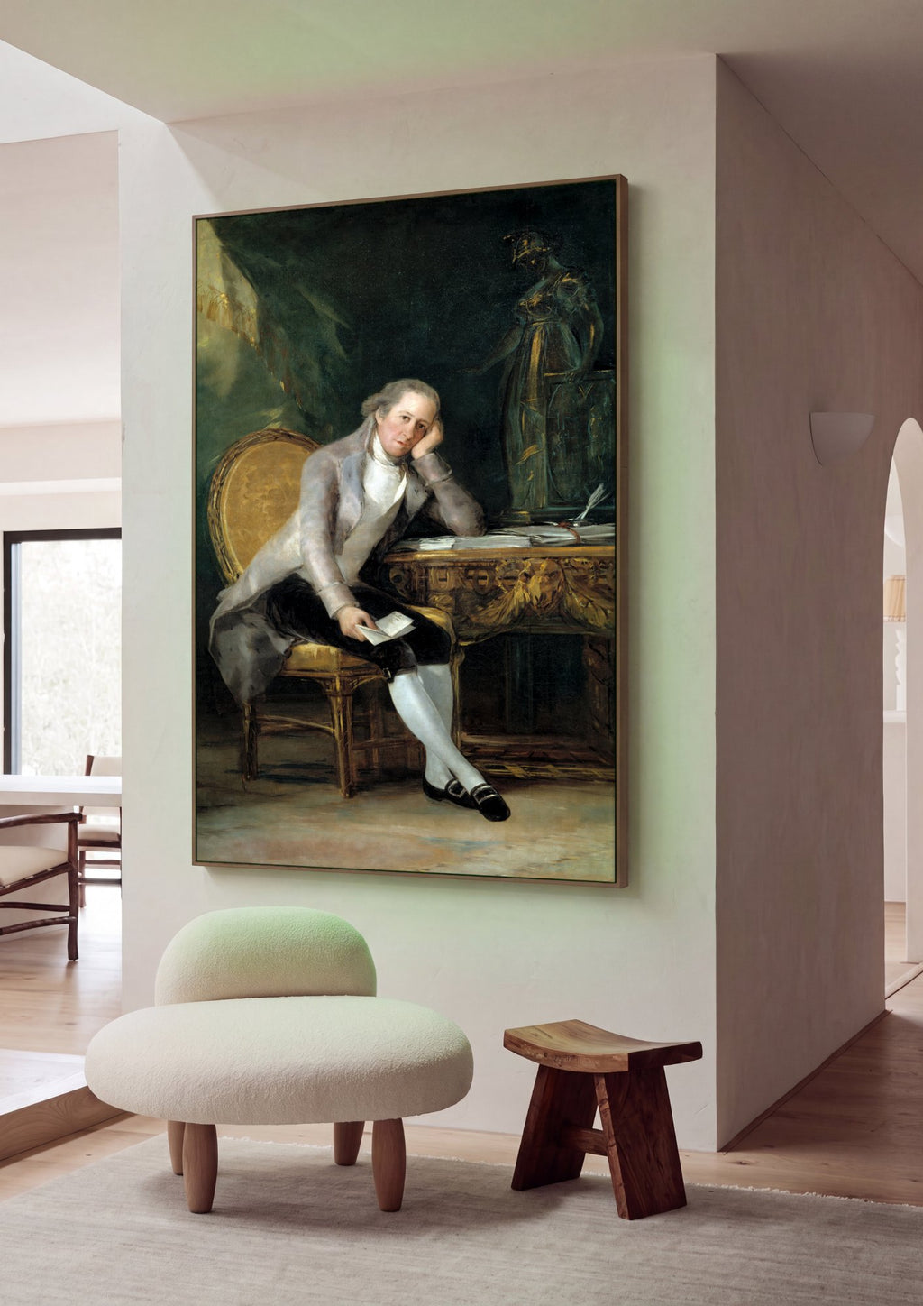 Quadro Decorativo Retrato de Jovellanos - Goya em ambiente decorado