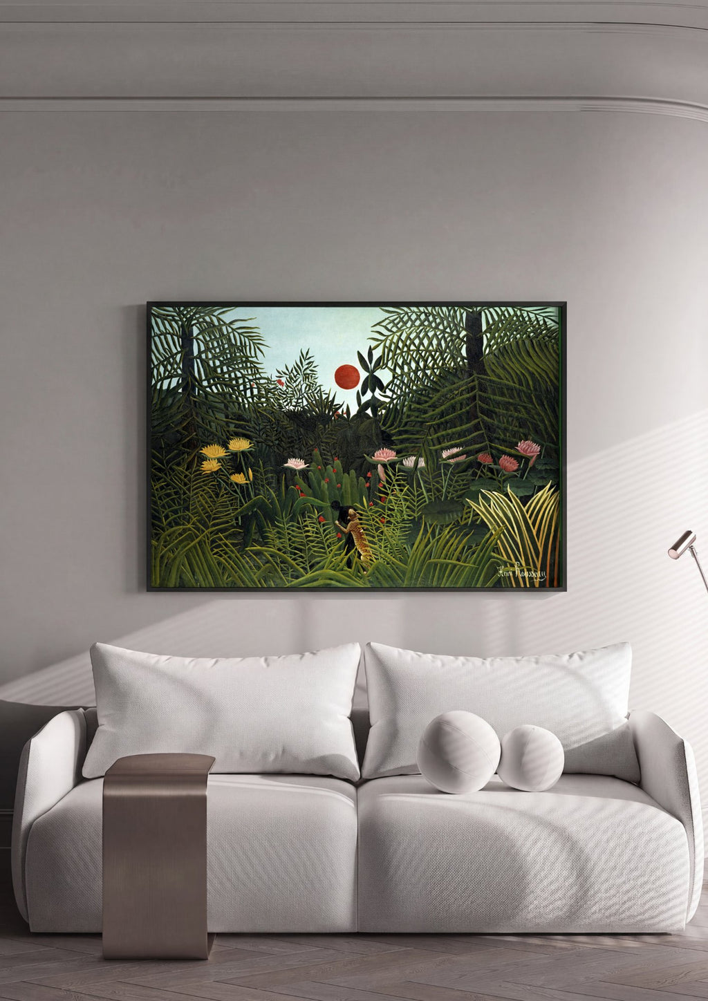 Quadro Decorativo A Selva Tropical - Henri Rousseau em ambiente decorado