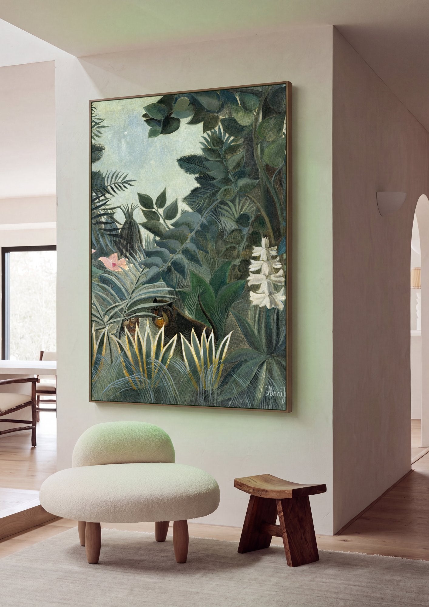 Quadro Decorativo A Selva Tropical - Henri Rousseau em ambiente decorado