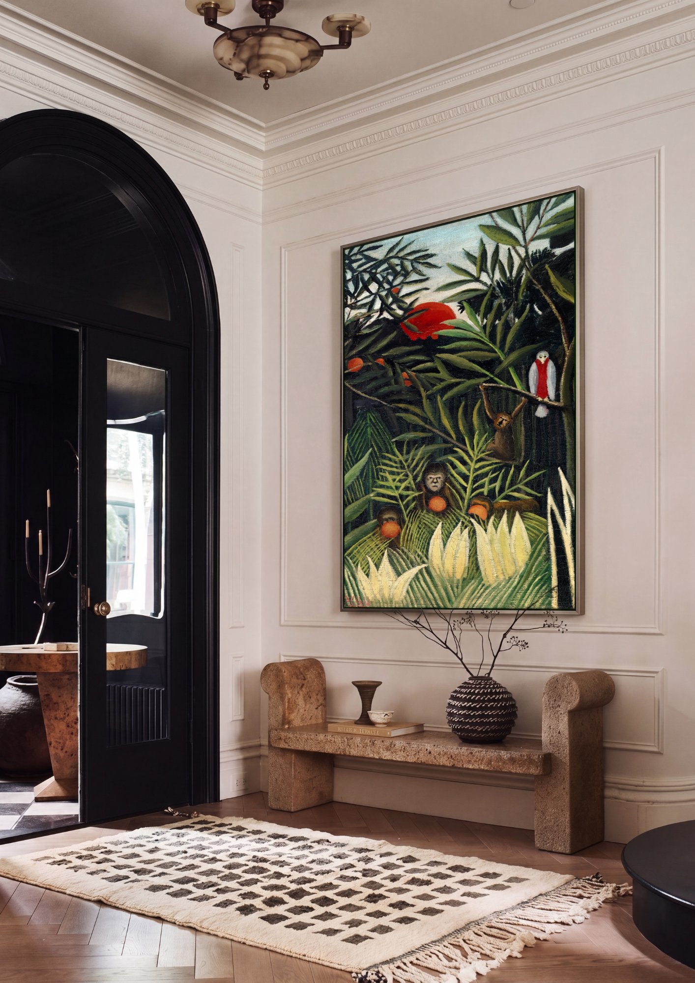 Quadro Decorativo A Selva Tropical - Henri Rousseau em ambiente decorado