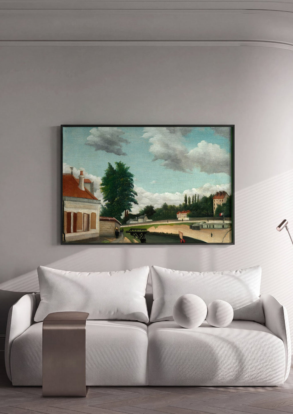 Quadro Decorativo Paisagem Fluvial - Henri Rousseau em ambiente decorado