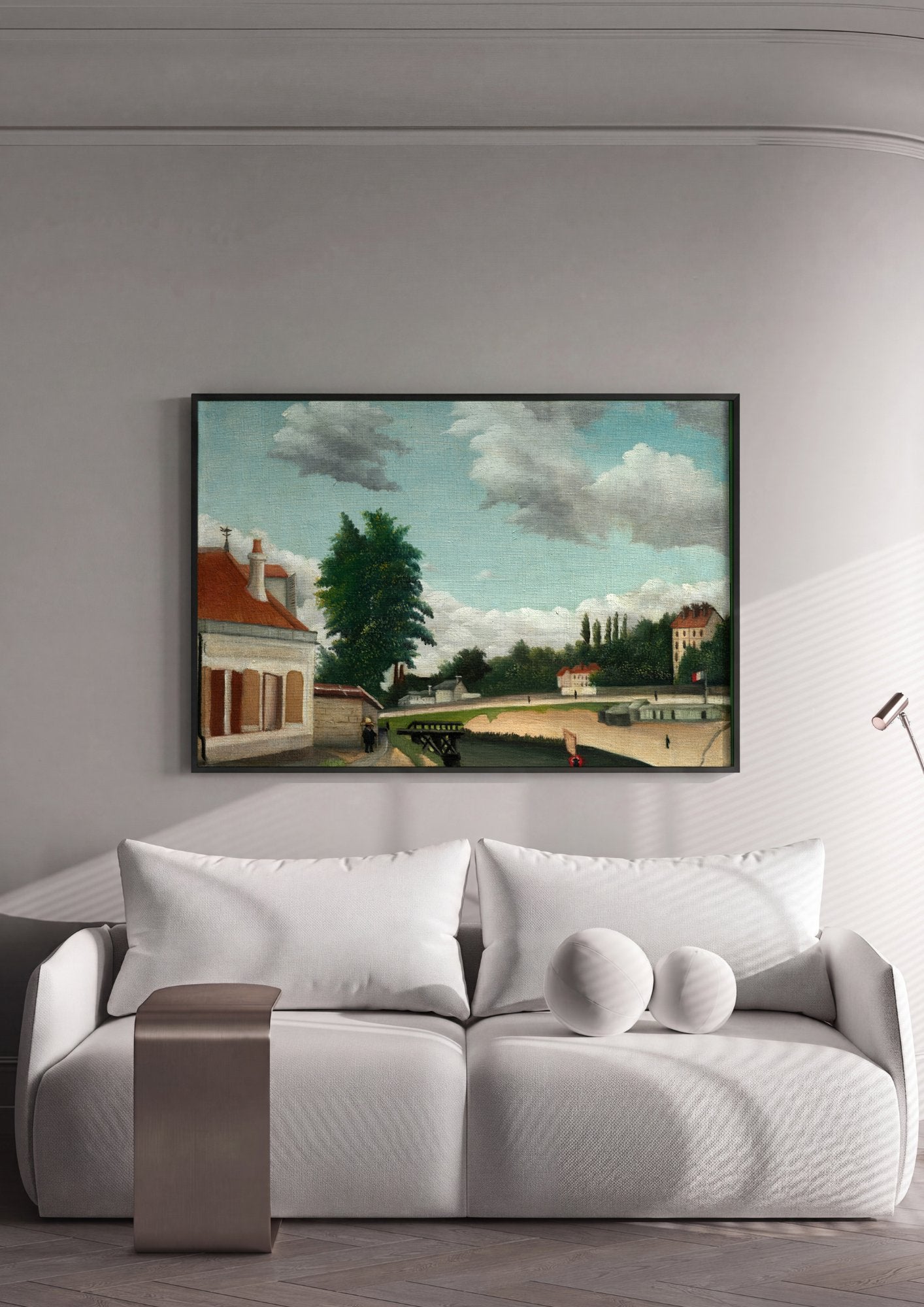 Quadro Decorativo Paisagem Fluvial - Henri Rousseau em ambiente decorado