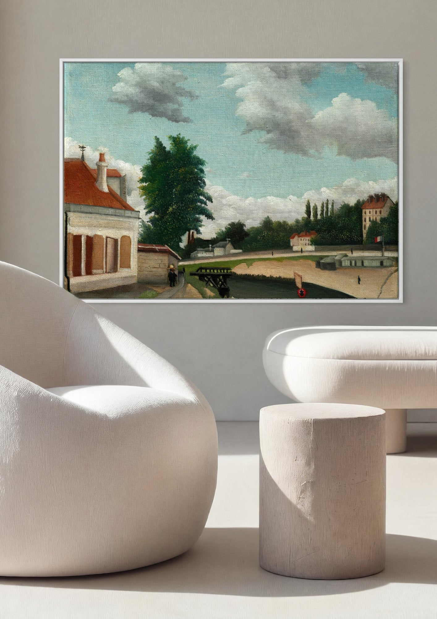 Quadro Decorativo Paisagem Fluvial - Henri Rousseau em ambiente decorado