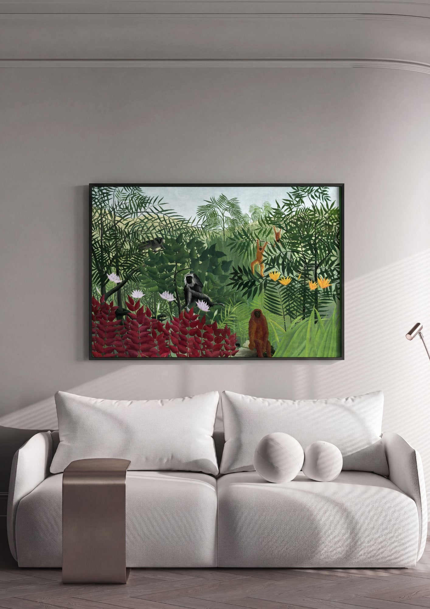 Quadro Decorativo A Selva Tropical - Henri Rousseau em ambiente decorado
