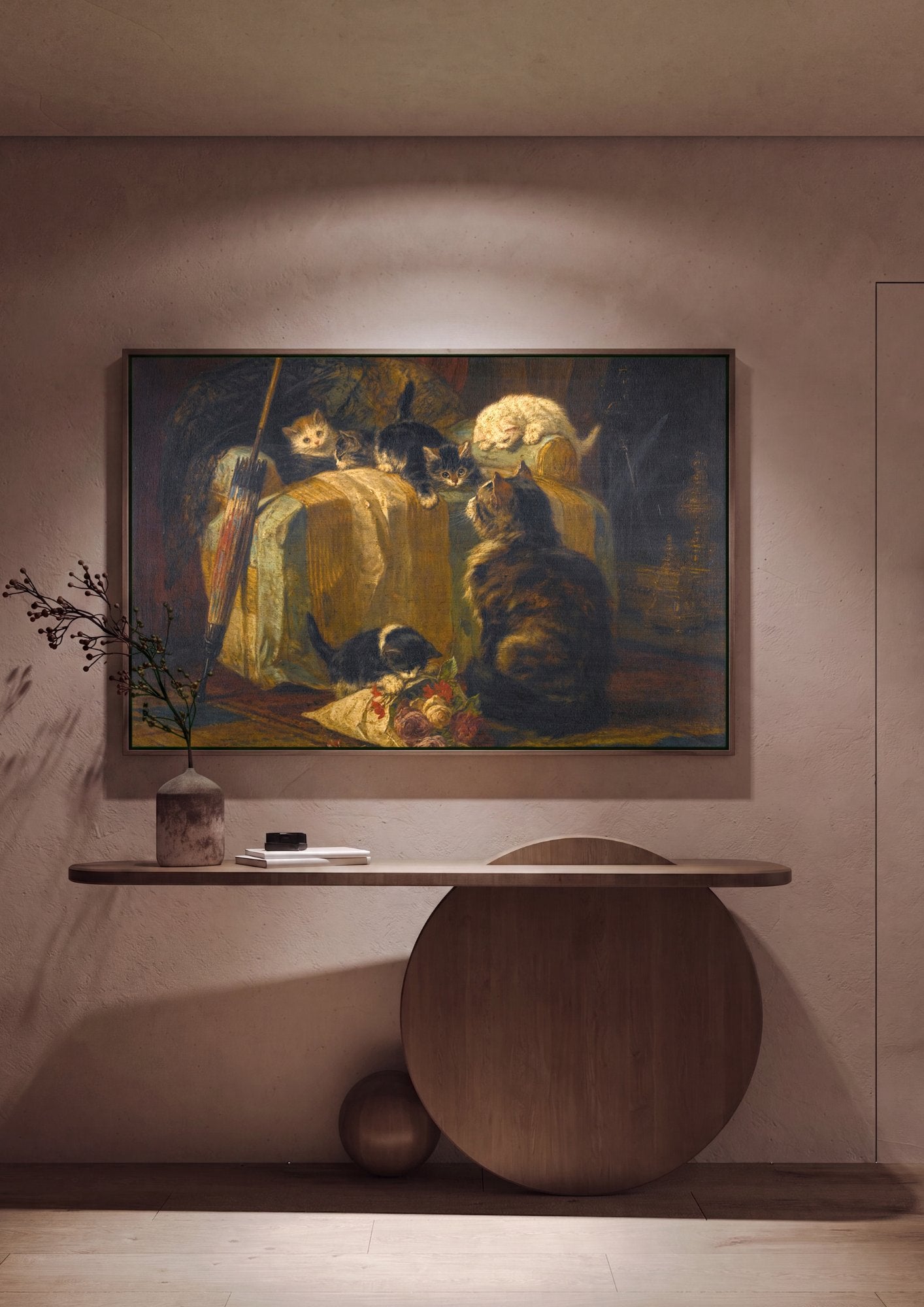 Quadro Decorativo Gatos e Gatinhos - Henriëtte Ronner Knip em ambiente decorado