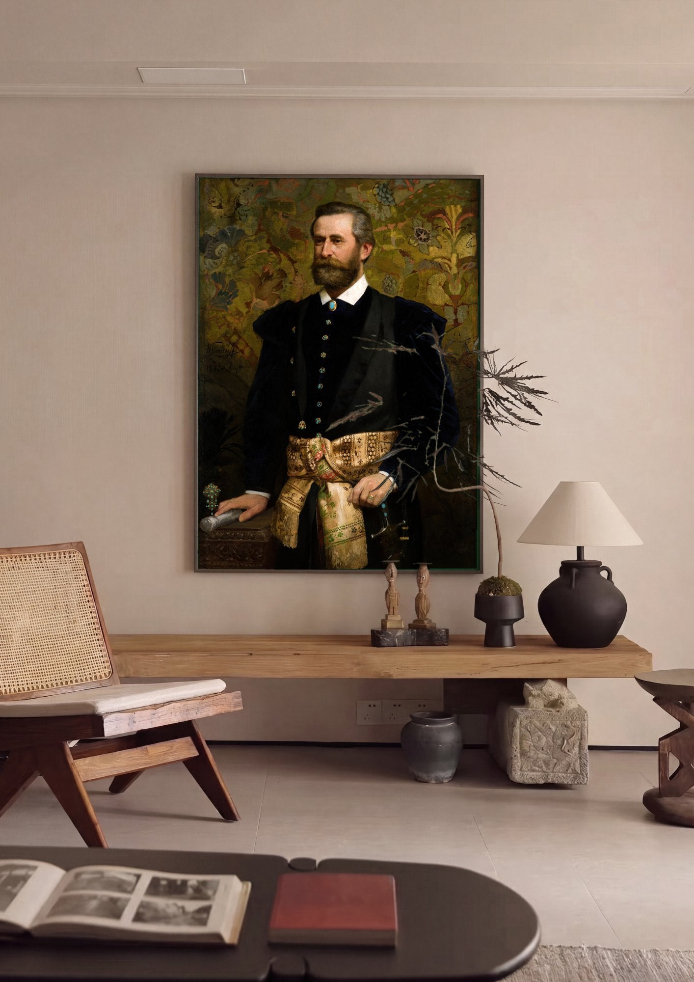 Quadro Decorativo Retrato de Homem - Henryk Siemiradzki em ambiente decorado