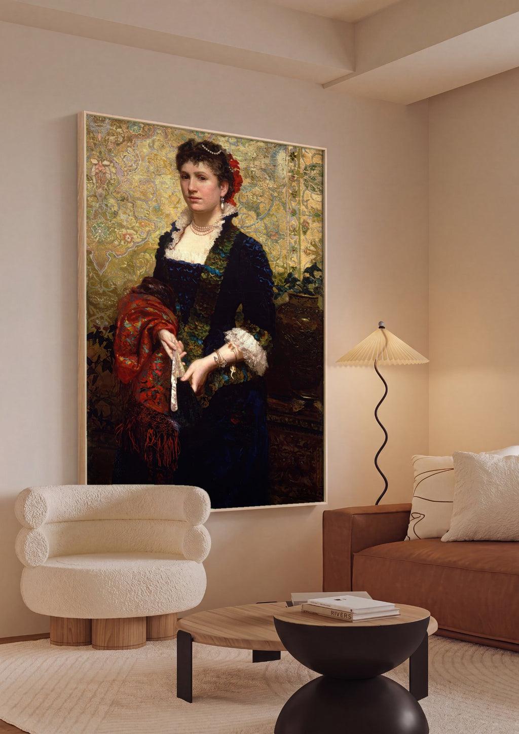 Quadro Decorativo Retrato Feminino - Henryk Siemiradzki em ambiente decorado