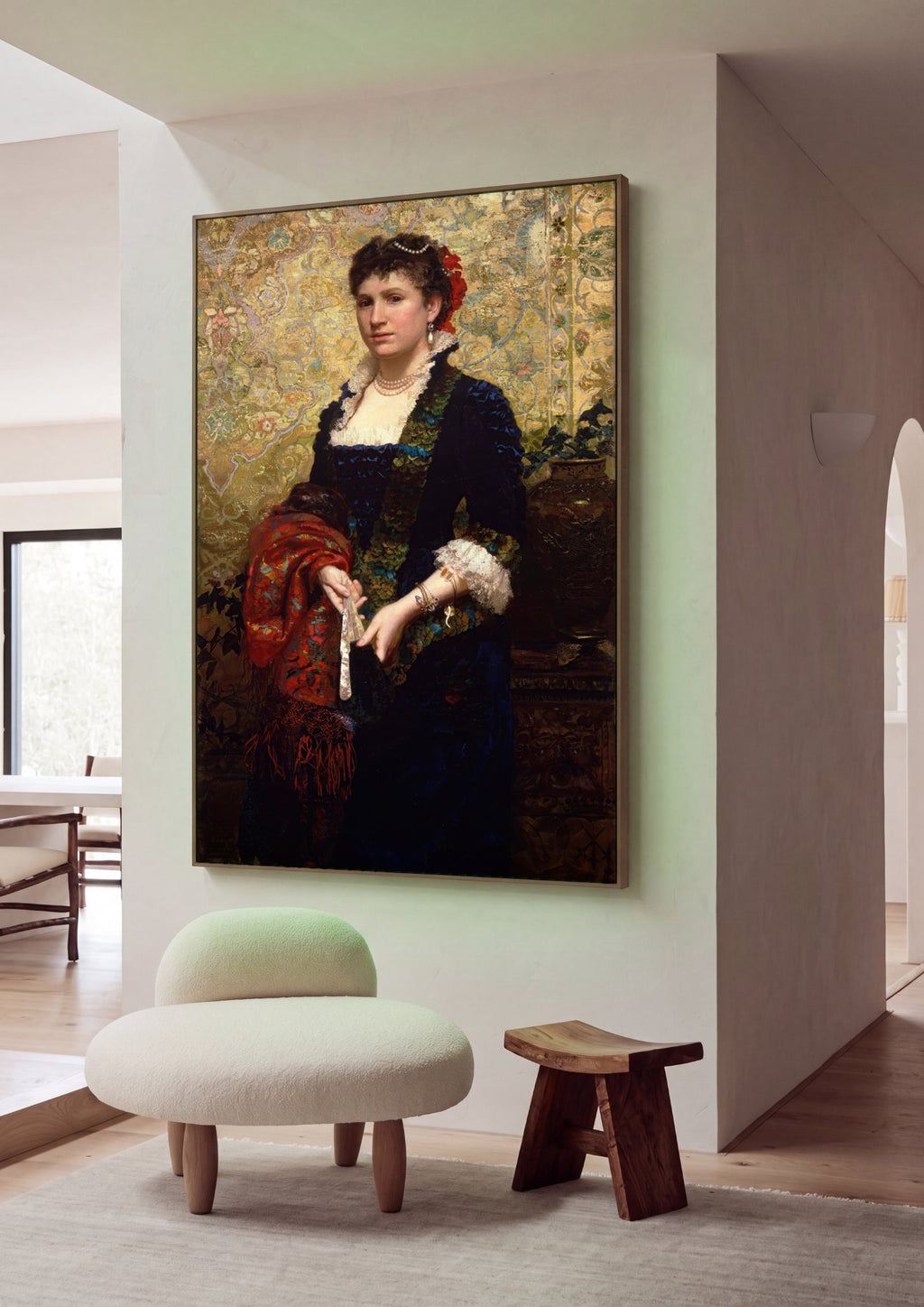 Quadro Decorativo Retrato Feminino - Henryk Siemiradzki em ambiente decorado