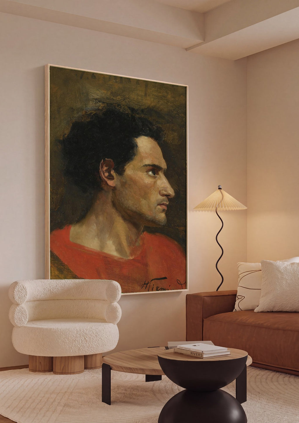 Quadro Decorativo Retrato de Homem - Henryk Siemiradzki em ambiente decorado