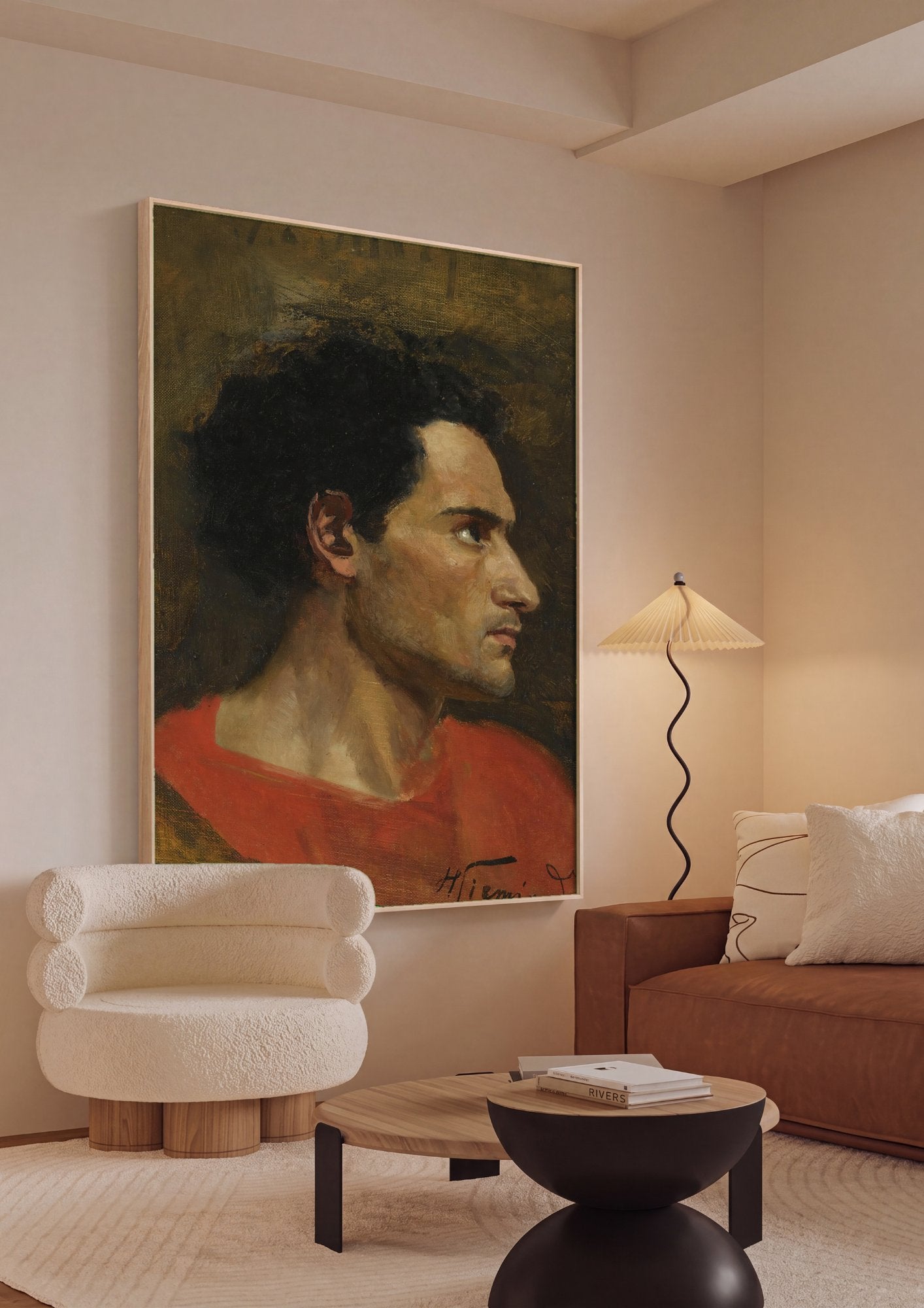 Quadro Decorativo Retrato de Homem - Henryk Siemiradzki em ambiente decorado