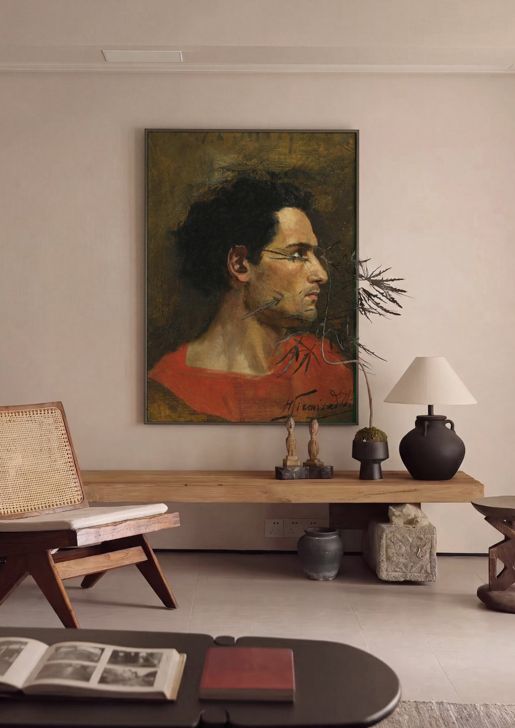 Quadro Decorativo Retrato de Homem - Henryk Siemiradzki em ambiente decorado