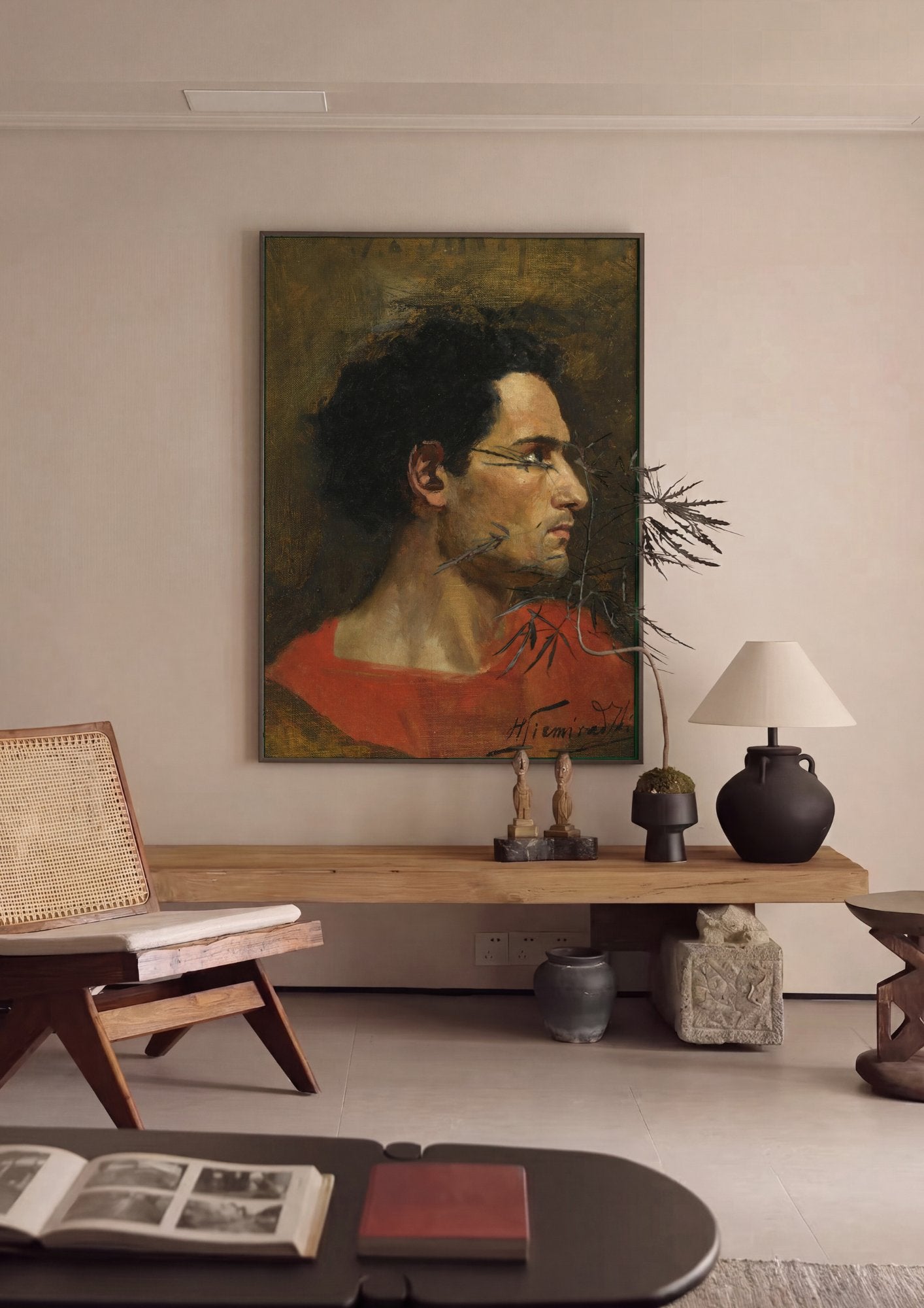 Quadro Decorativo Retrato de Homem - Henryk Siemiradzki em ambiente decorado