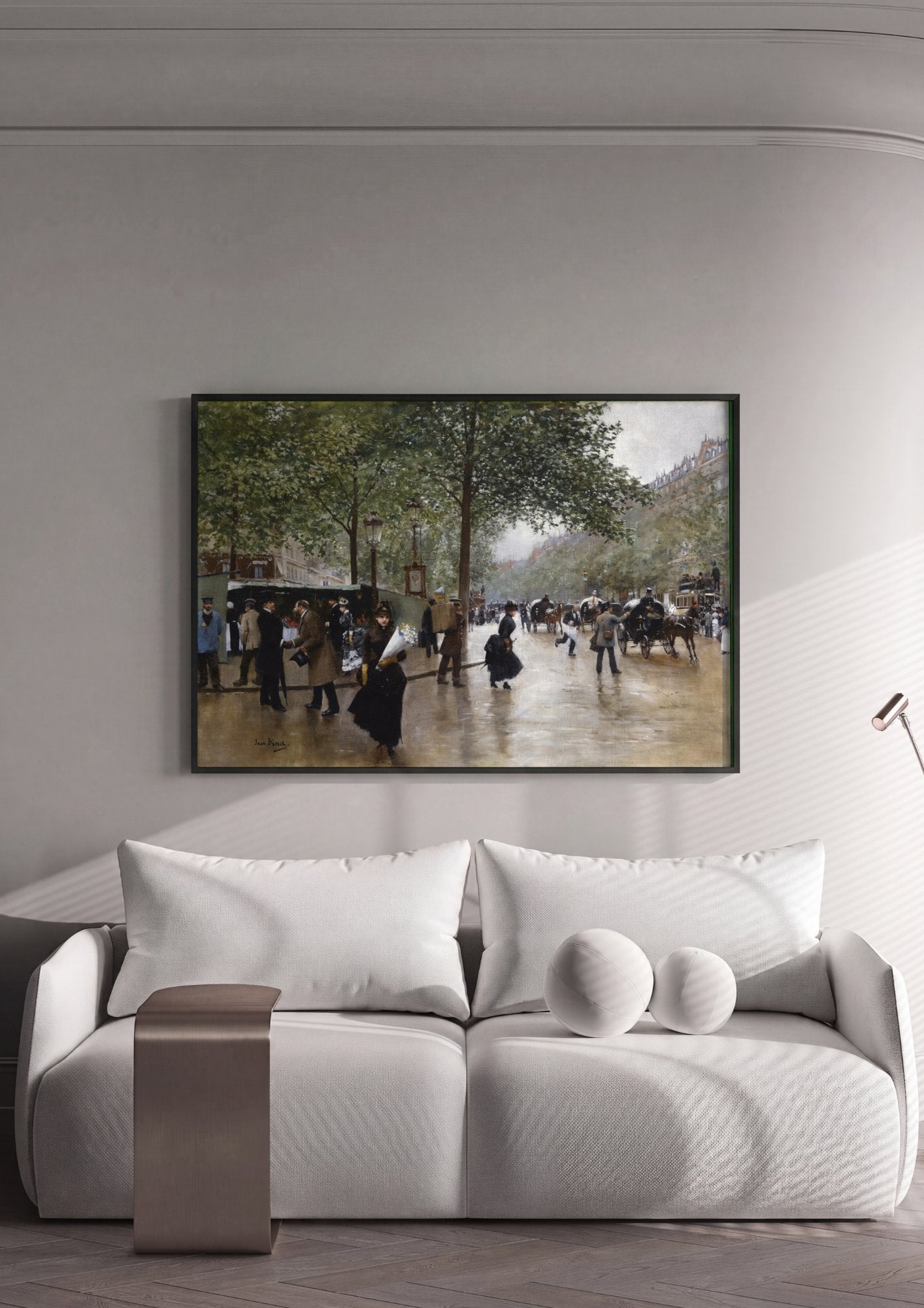 Quadro Decorativo Cena Urbana Parisiense - Jean Béraud em ambiente decorado