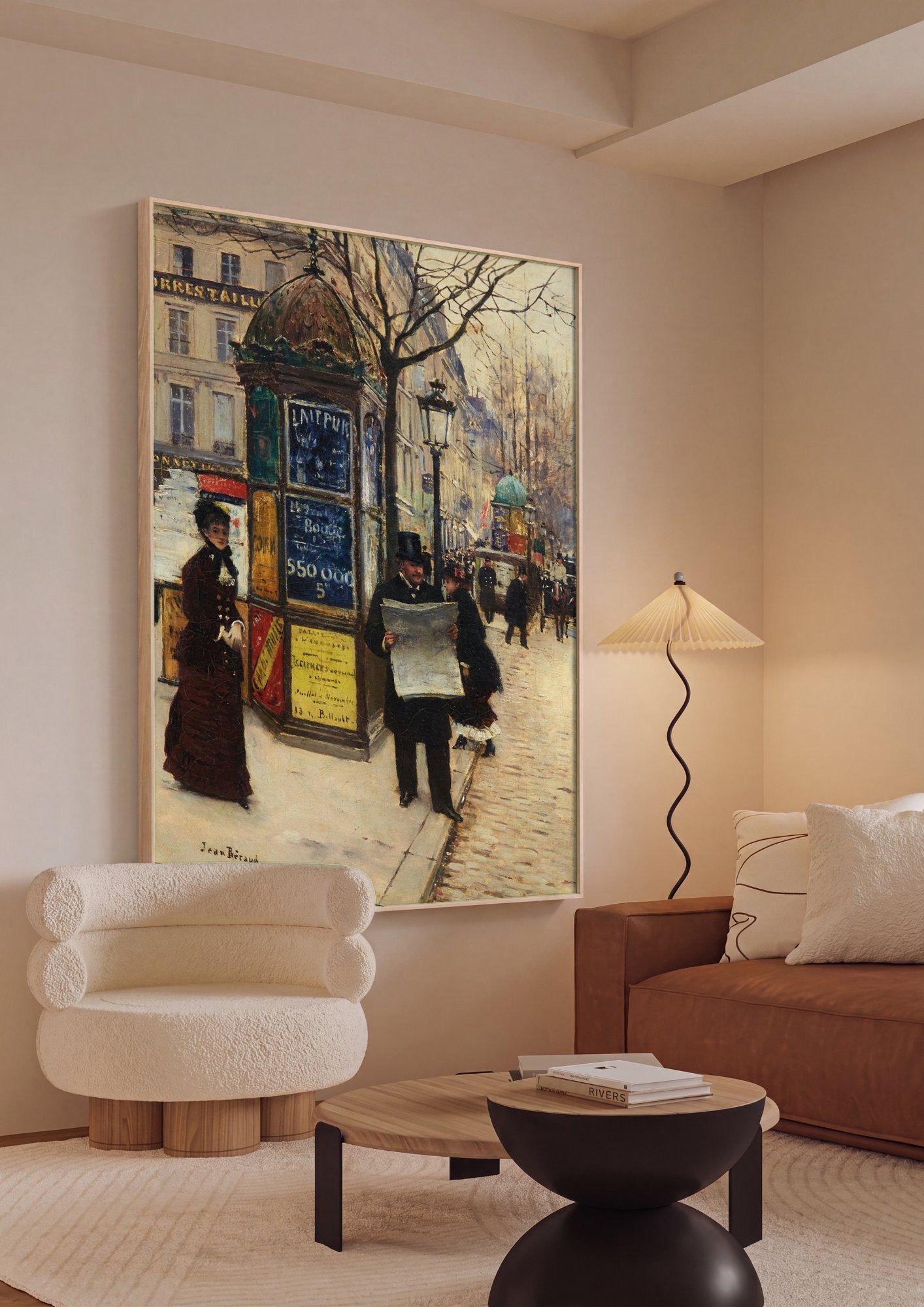 Quadro Decorativo Cena de Rua Parisiense - Jean Béraud em ambiente decorado