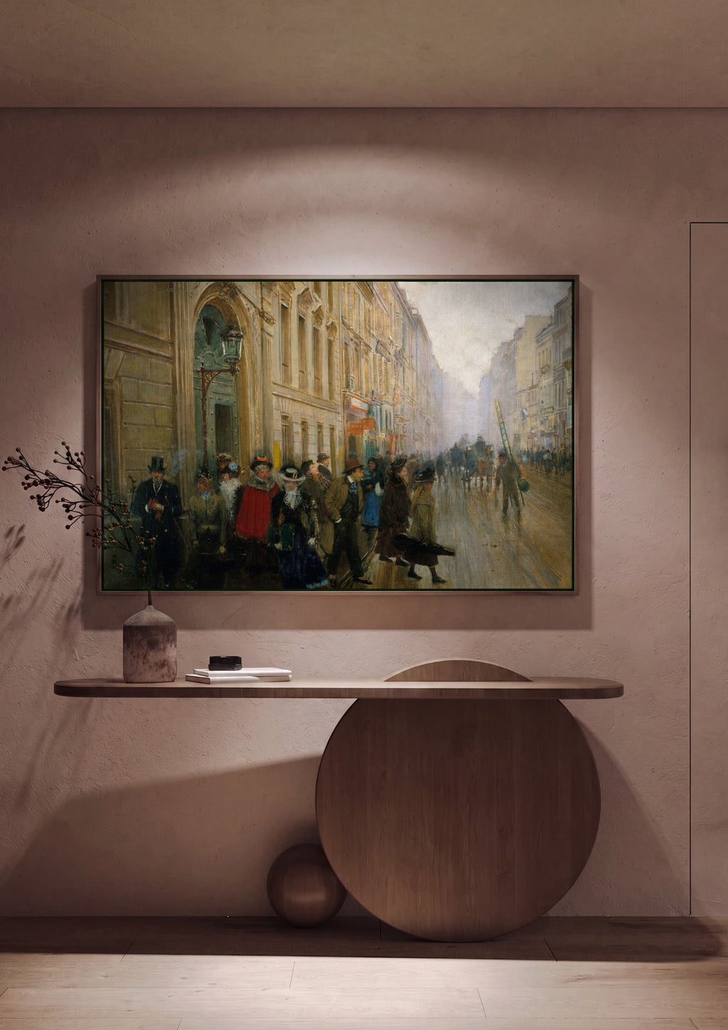 Quadro Decorativo Cena de Rua Parisiense - Jean Béraud em ambiente decorado