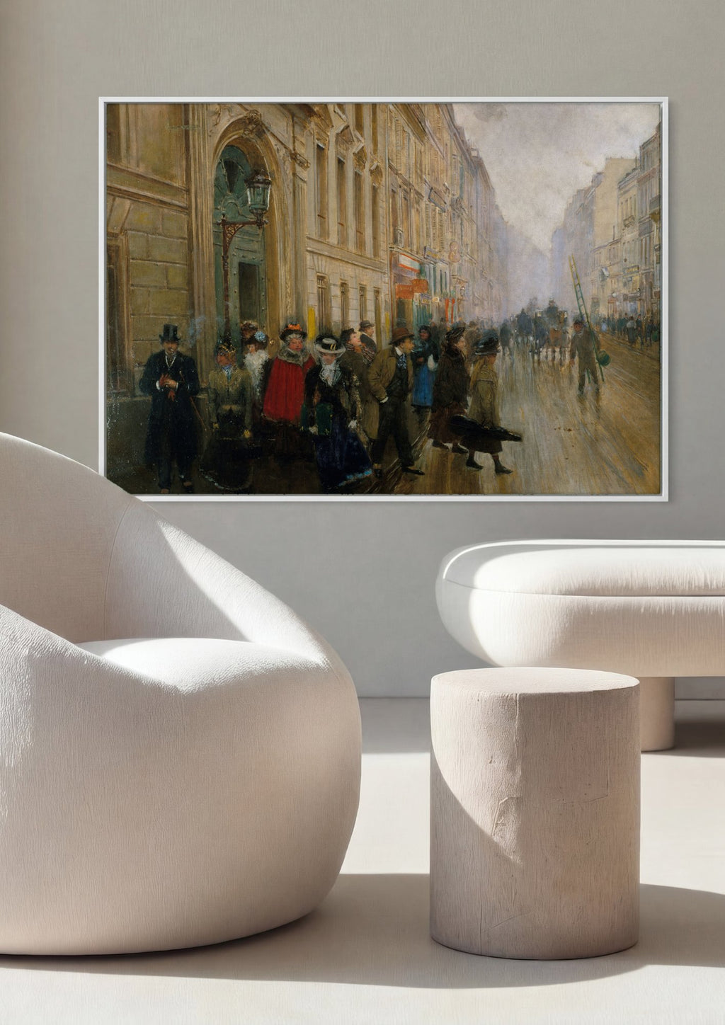 Quadro Decorativo Cena de Rua Parisiense - Jean Béraud em ambiente decorado