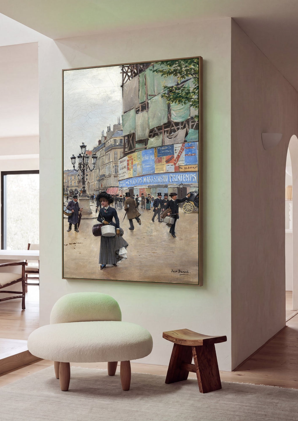 Quadro Decorativo Cena Urbana Parisiense - Jean Béraud em ambiente decorado