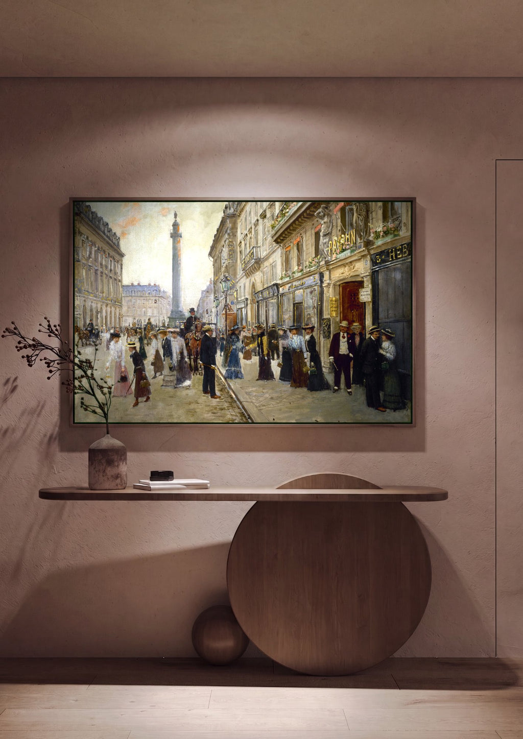 Quadro Decorativo Cena Urbana Parisiense - Jean Béraud em ambiente decorado