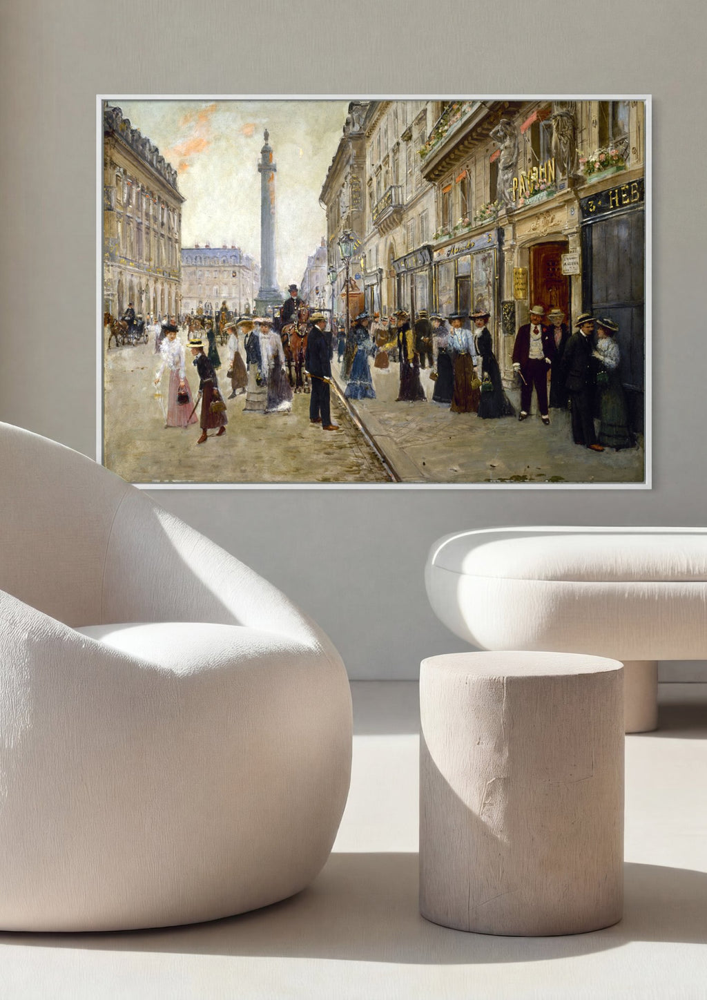 Quadro Decorativo Cena Urbana Parisiense - Jean Béraud em ambiente decorado