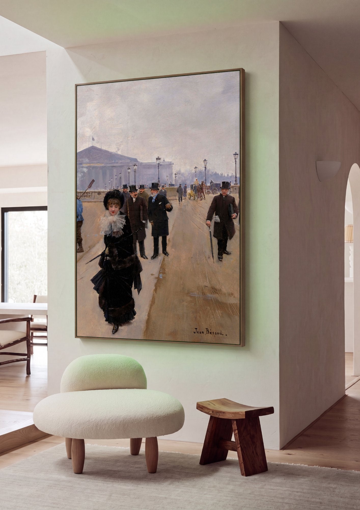 Quadro Decorativo Cena Urbana Parisiense - Jean Béraud em ambiente decorado