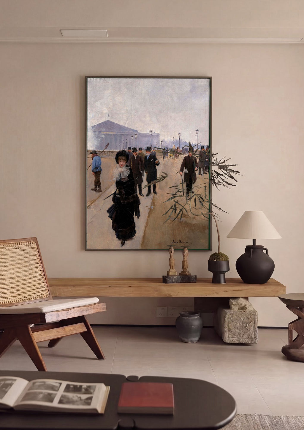 Quadro Decorativo Cena Urbana Parisiense - Jean Béraud em ambiente decorado